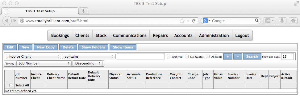 TBS bookings - 1